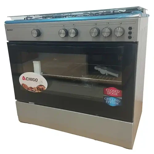 Chigo 5 Burner Gas Cooker Inox With Grill (90x60cm)