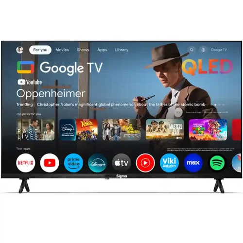 Sigma 55 Inch Qled 4K Frameless TV With Bluetooth and Icast (STV-KQ55V6-S)