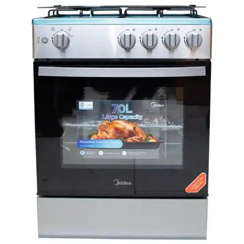 Midea 4 Burner 60 x 60cm Gas Cooker With Grill (24TMG4G081-S)
