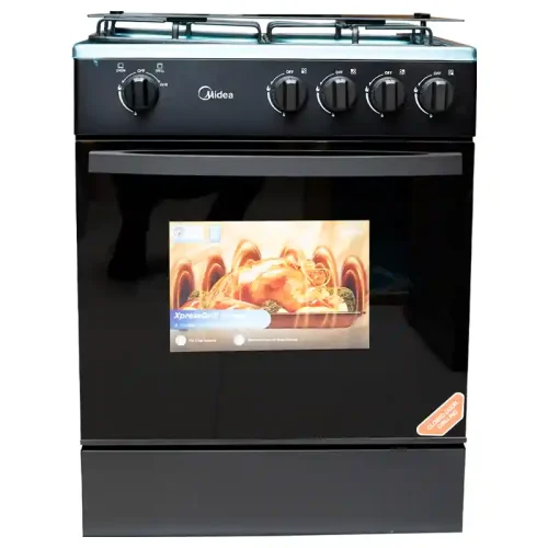 Midea 4 Burner 60 x 60cm Gas Cooker With Grill - Black (24TMG4G081-B)