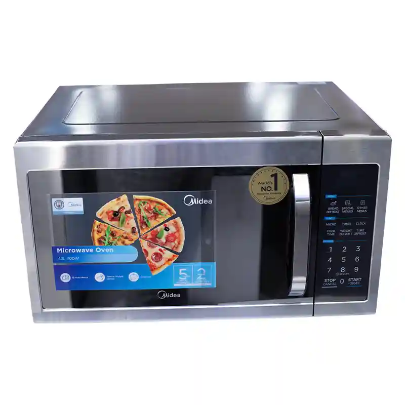 Midea 42 Ltrs Solo Microwave With Digital Controls Silver EM142A2MI B Midea 42 Ltrs Solo Microwave With Digital Controls - Silver (EM142A2MI-B) Midea 42 Ltrs Solo Microwave With Digital Controls - Silver (EM142A2MI-B)